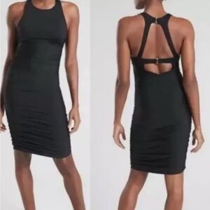 Athleta Lucia High Neck Ruched Swim Dress Size 32 B/C XS NWOT